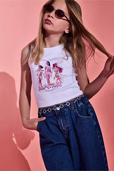 DeFacto Kpop Demon Hunters Crew Neck Undershirt Girls' H7263A826Hs