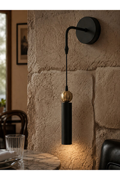 Bozyaka Aydınlatma Sparg Single Decorative Black & Antique Finish Wall Sconce...