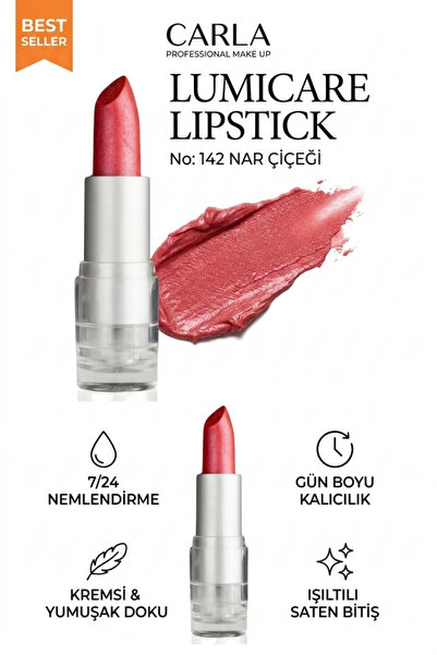 Carla Professional Make Up Nemlendiricili Işıltılı Saten Bitişli Ruj – LumiCa...