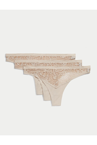 Marks & Spencer 3'lü Body Soft™ Dantel Detaylı Tanga Seti