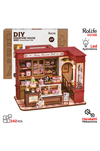 Rolife DG168 Tatlı Dükkanı (Honey Dessert Talk) DIY Minyatür Maket Model Seti...