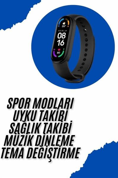 Kanonik Education Akıllı Uyumlu Bileklik M6 Adımsayar Spor Modları Çağrı Görm...