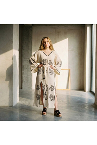 Su Koleksiyon Coral Cotton Printed Dress / Coral Pattern