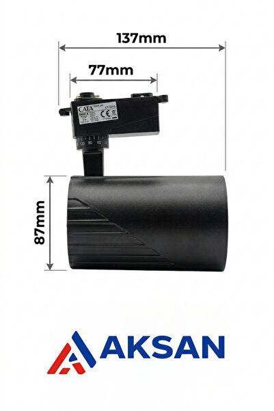 Cata CT-5315 Venüs 33W Siyah Kasa LED Ray Armatürü (4000K Doğal Beyaz) (Raysız)