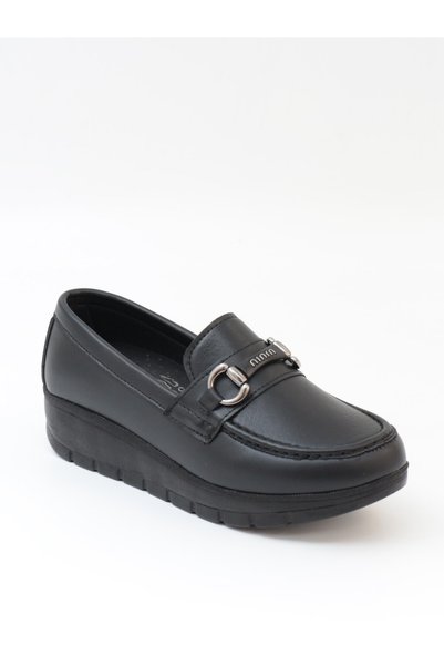 Nesil Shoes Neyna 1062 Black Wedge Heel Women's Shoes