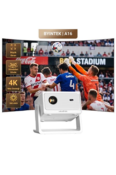 BYINTEK Vevshao A16 380 ANSI Android Ev Sinema Sistemi Full HD Projeksiyon Ci...