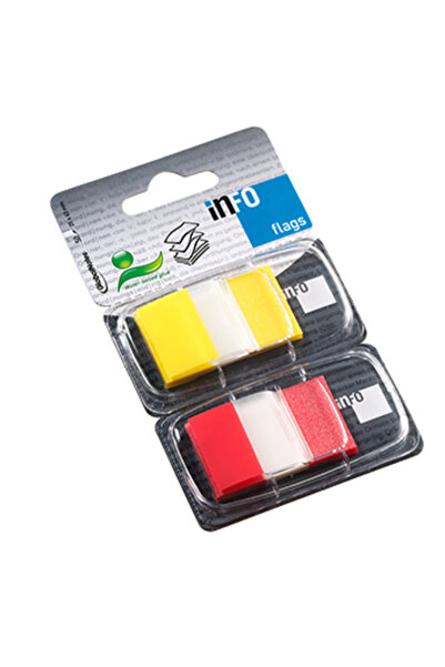 global notes Index adeziv din plastic 2*25*43mm 50 filete Galben și Roșu Noti...