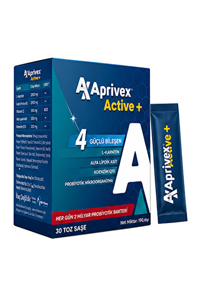 Aprivex Active L-karnitin,alfa Lipoik Asit, Koenzim Q10,probiyotik Mikro Orga...