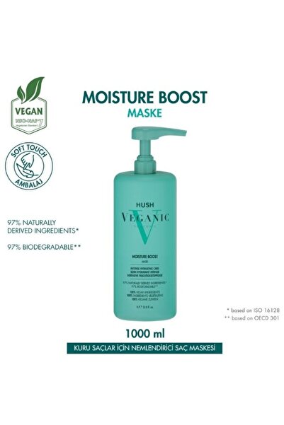HUSH Veganic Moisture Boost Kuru Saçlar İçin Nemlendirici Maske 1000 ml