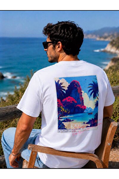 KUN SPORTSWEAR Landscape Premium Back-Printed Oversized Tshirt