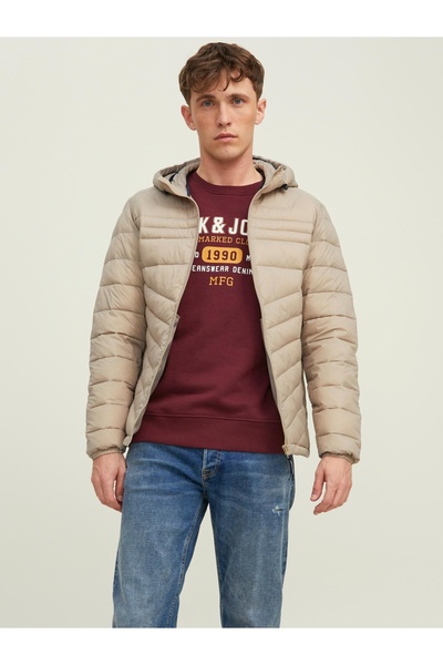 Jack & Jones Jjehero Puffer Hood Noos Erkek Bej Mont - 12211785