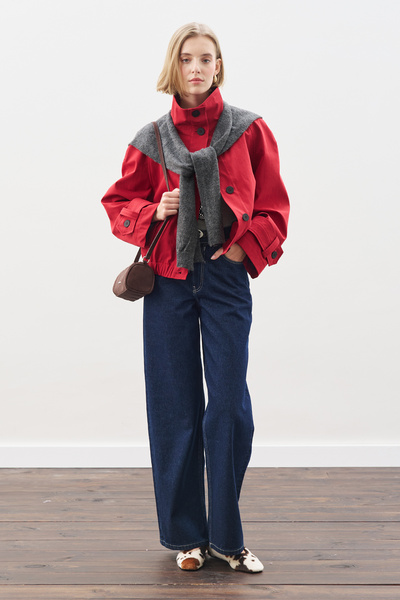 Manuka Trench Style Bomber Jacket Red