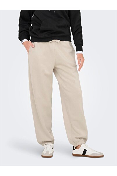 ONLY Γυναικεία γκρι φούτερ παντελόνια ONLBEST LIFE CUFF PANT SWT NOOS - 15357504