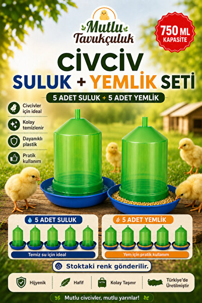 MUTLU TAVUKÇULUK Civciv Başlangıç 5 Adet Yemlik 5 Adet Suluk Güvercin Suluk V...