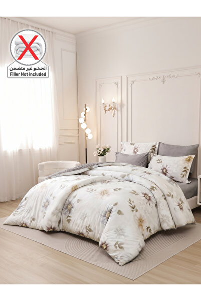 Donetella طقم غطاء لحاف مطبوع من 6 قطع، مقاس كينغ 220x240 سم، مصنوع من قماش ا...