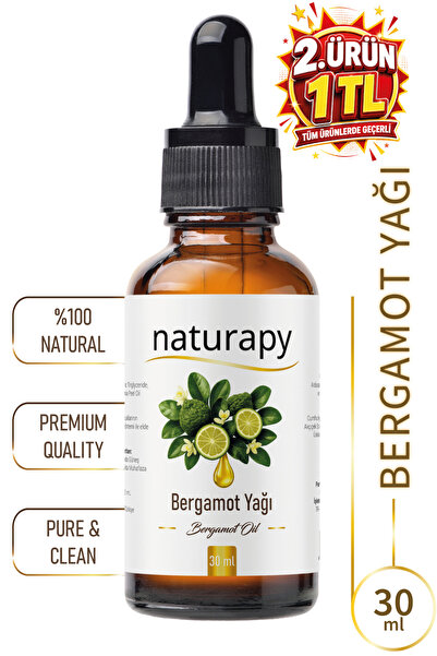 NATURAPY Bergamot Yağı (Bergamot Oil) Uçucu Yağ 30 ml Damlalıklı Cam Şişe