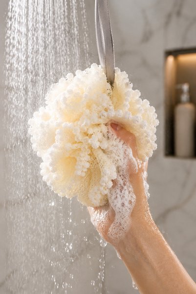 grimorlife 1 Adet Lüks Banyo Duş Lifi | Yumuşak Dokulu Spa Etkili Banyo Kesesi ve Vücut Temizleme Lifi - Karma Renk