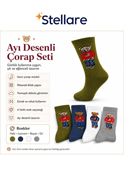 stellare 4 para Sa medvedićem čarapa unisex čarape sa rupama