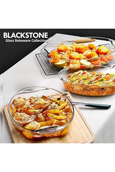 Blackstone طبق زجاجي شفاف عالي الجودة من البوروسيليكات للخبز والتقديم والخلط،...