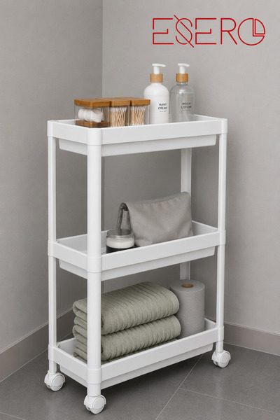 ACERO Esero Plastic Shelf 3 Compartment Organizer Multipurpose