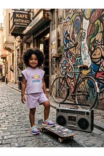 babykugu Unisex Bebek Çocuk Oversize Şortlu Takım