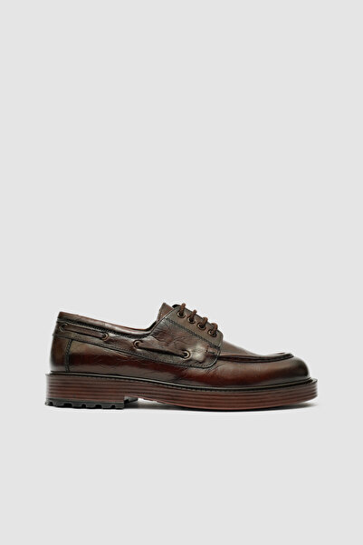 TOGO Men's Brown Genuine Leather Laced Classic Shoes [052311]