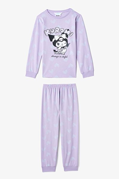 Penti Lila Kız Çocuk Kuromi Uzun Kollu Pamuklu Pijama Takımı