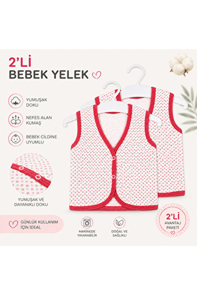 Tomuycuk Mevsimin Şıklığı %100 Pamuklu Bebek Yeleği 3-6 Ve 6-9 Ay 2'li Takım ...