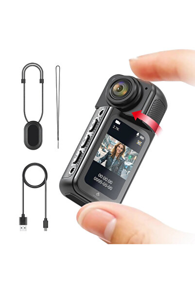 Spionescu Mini cameră corporală 2.7K 1080P cu WiFi, cameră corporală, S70, ec...