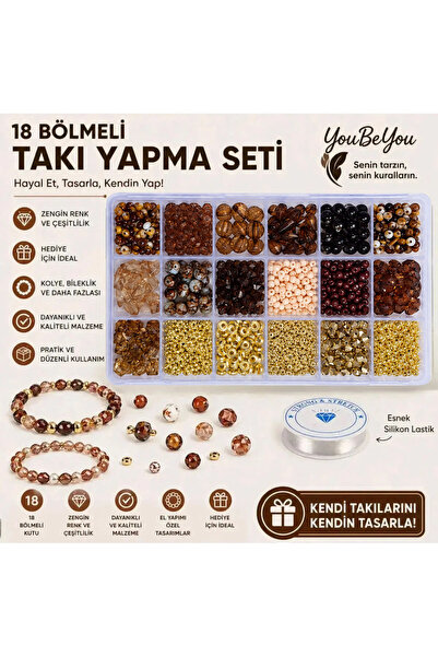 By MO Accessories Set de fabricare de bijuterii în culori maro cu aparate de ...