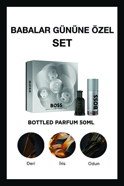 BOSS Bottled Parfum 50 ml Parfüm + 150 ml Deodorant Erkek Parfüm Seti
