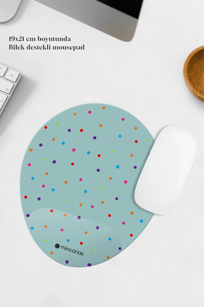Mincanas Renkli Bilek Destekli Oval Mouse Pad Mouse Altlığı