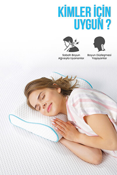 Viscofoam Küçük Boyun Destekli Ortopedik Yastık Visco Yastık 46x30x10-8cm