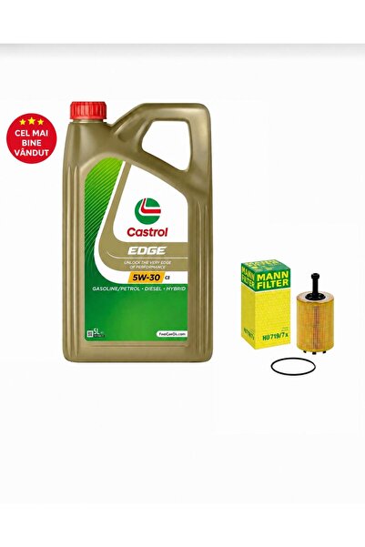CASTROL Set Ulei Motor Edge C3+ Filtru De Ulei Mann Filter 1.9 sau 2.0 Diesel