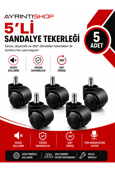 AYRINTISHOP Office Chair Wheel 5 Li