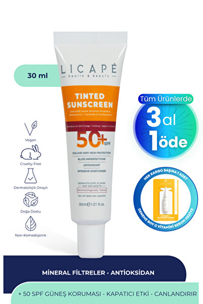 Licape واقي شمسي ملون عالي الحماية بعامل حماية من الشمس 50 - خافي عيوب البشرة