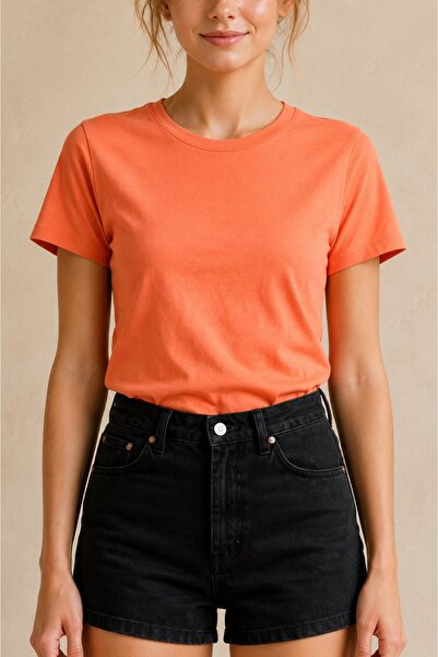 seventh Kadın Yavruağzı Basic T-Shirt Regular Fit Bisiklet Yaka
