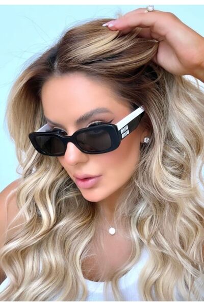 Miu Miu Mu08y1ab-5s051 Güneş Gözlüğü Kemik Çerçeveli Dikdörtgen Füme Lens Uv400