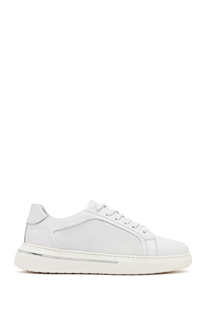 Derimod Erkek Beyaz Bağcıklı Kalın Tabanlı Deri Sneaker 26SFD660918