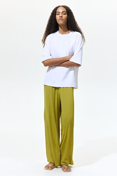 H&M Geniş Krinkle Pantolon