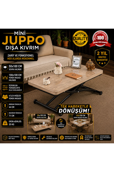 SEHPAM AKILLI Akıllı Sehpa Mini Juppo Üst Tabla Mdf Antiklayt Oval Köşe Alt A...
