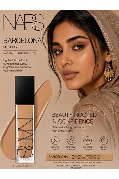 Nars كريم أساس طبيعي لامع يدوم طويلاً - 30 مل برشلونة