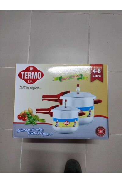 Termo Alüminyum Düdüklü Tencere 8 Lt Ve 4 Lt Tencere Tek Kapak Iki Tencereyede Uyumludur