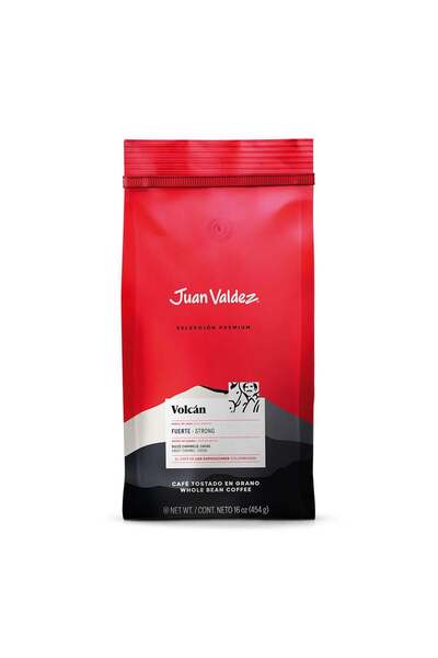 JUAN VALDEZ Volcan Espresso Çekirdek Kahve 454gr, Koyu Kavrulmuş Kolombiya Ka...