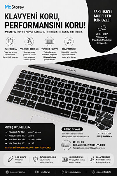 Mcstorey Macbook Kılıf Air Pro Air 13,3" A1369-A1466-Pro 13,3" A1278-Pro 15,4...