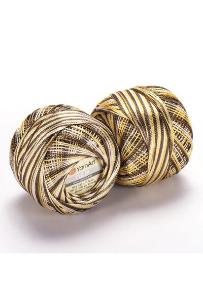 Yarnart Tulip - Marbling, Ață de dantelă strălucitoare Marbling-454
