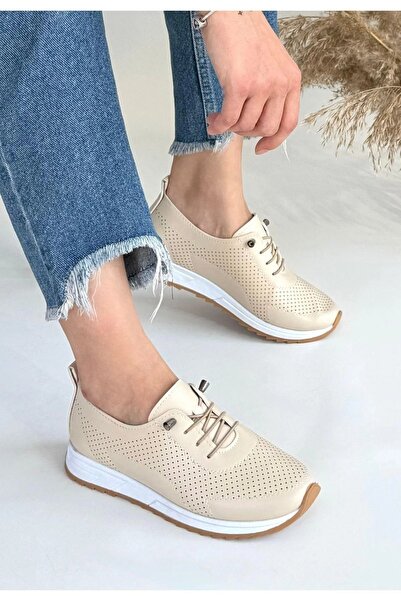 Çizmeli Kedi Orthopedic Sole Daily Soft Comfortable Women's Beige Skin Drawst...