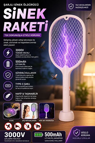 nextbuy Şarjlı Sinek Öldürücü Sivrisinek Raketi Elektrikli Karasinek Haşere K...