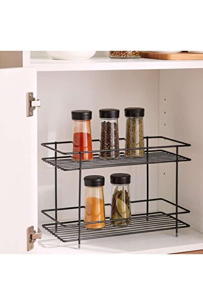 PAN HOME Essentials 2-tier Wide Spice Rack 32.5x15.5x21.5cm -black