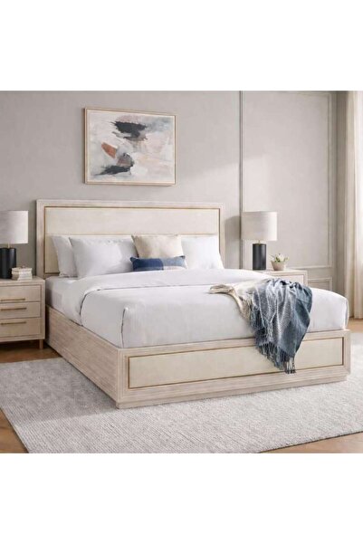 PAN HOME Sovanti King Bed 180x200cm - Beige